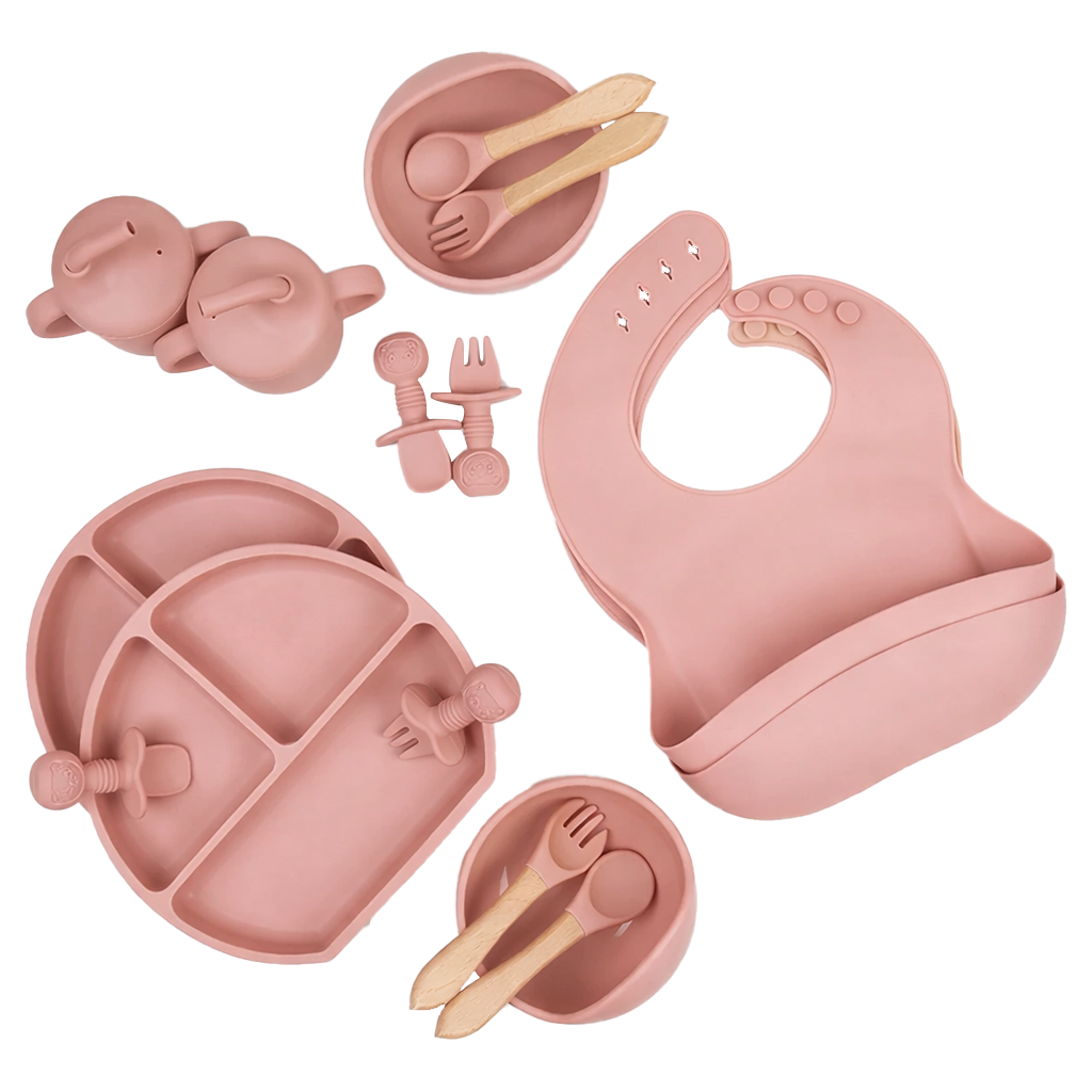 Silicone Suction Baby Feeding Plate Set
