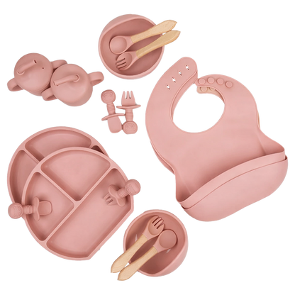 Silicone Suction Baby Feeding Plate Set