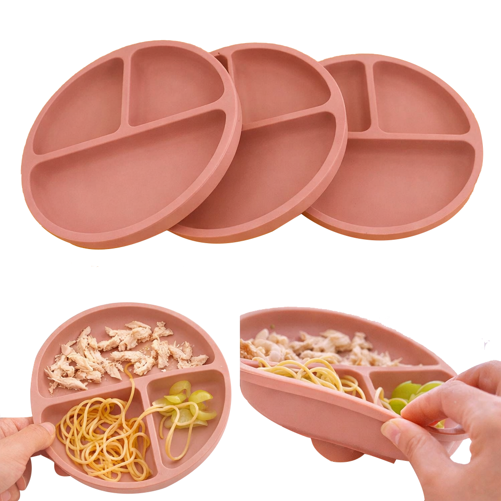 Silicone Suction Baby Feeding Plate Set