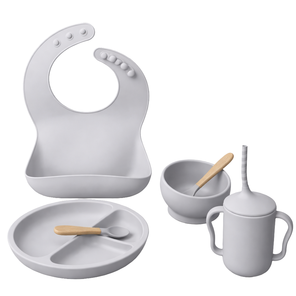 Silicone Suction Baby Feeding Plate Set