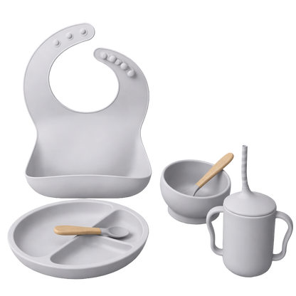 Silicone Suction Baby Feeding Plate Set